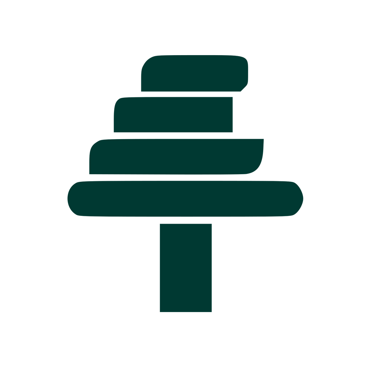 Stacked Layers Tree Logo #003932