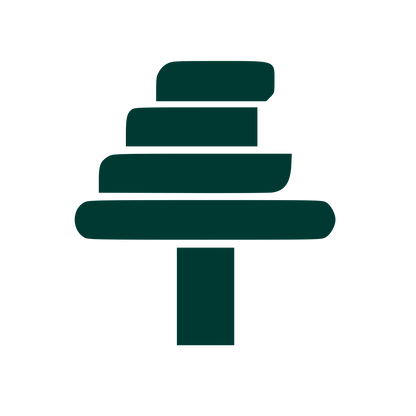 Stacked Layers Tree Logo #003932