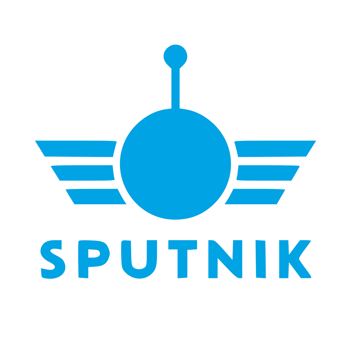 Sputnik Satellite Wings Logo #00a3e4
