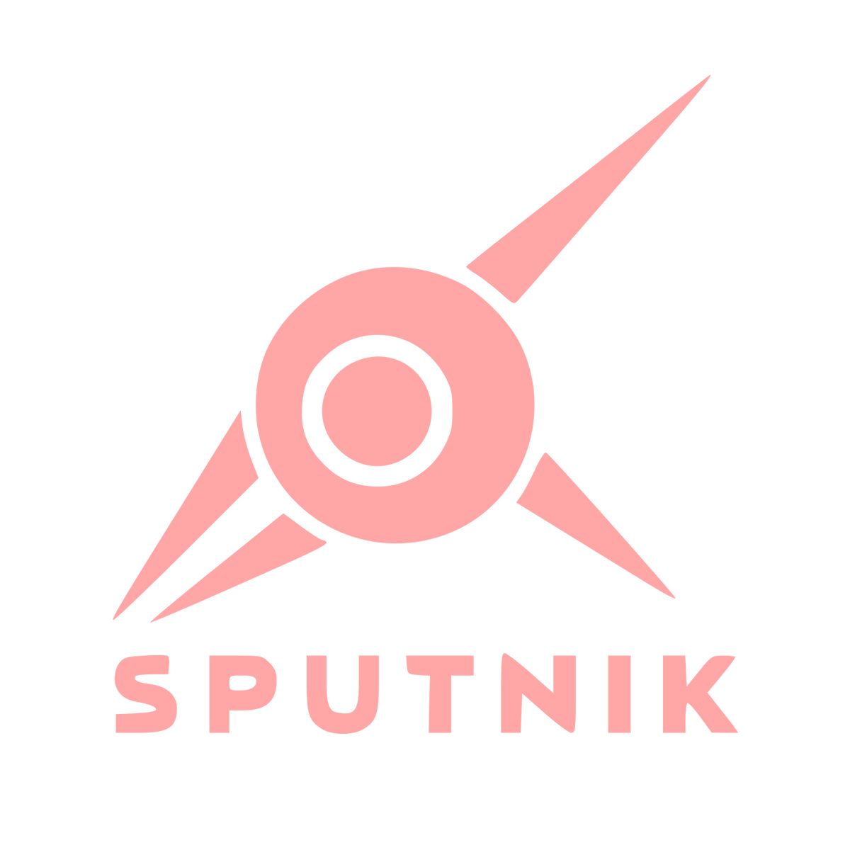 Sputnik Orbit Satellite Logo #ffa6a6