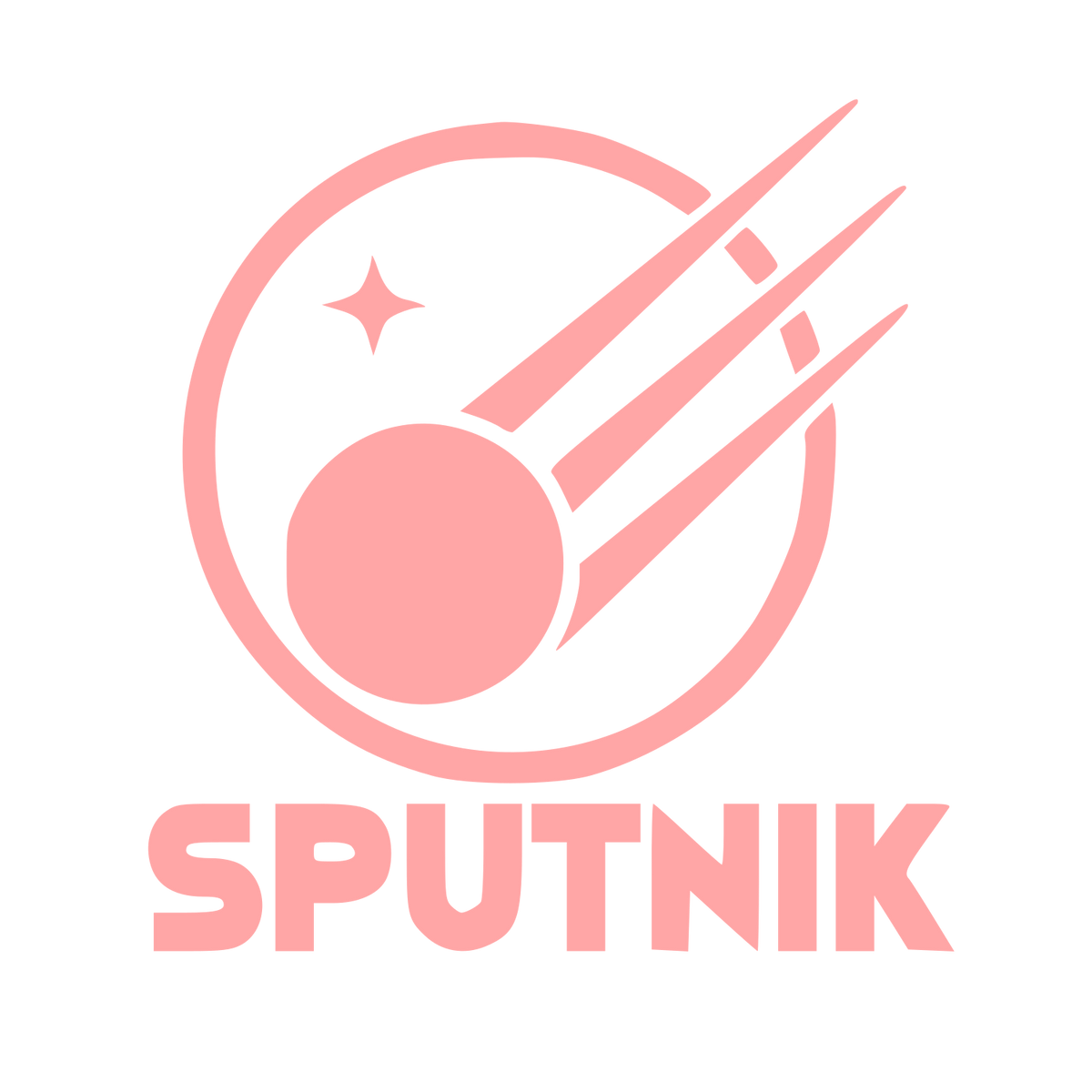 Sputnik Orbit Satellite Logo #ffa6a6