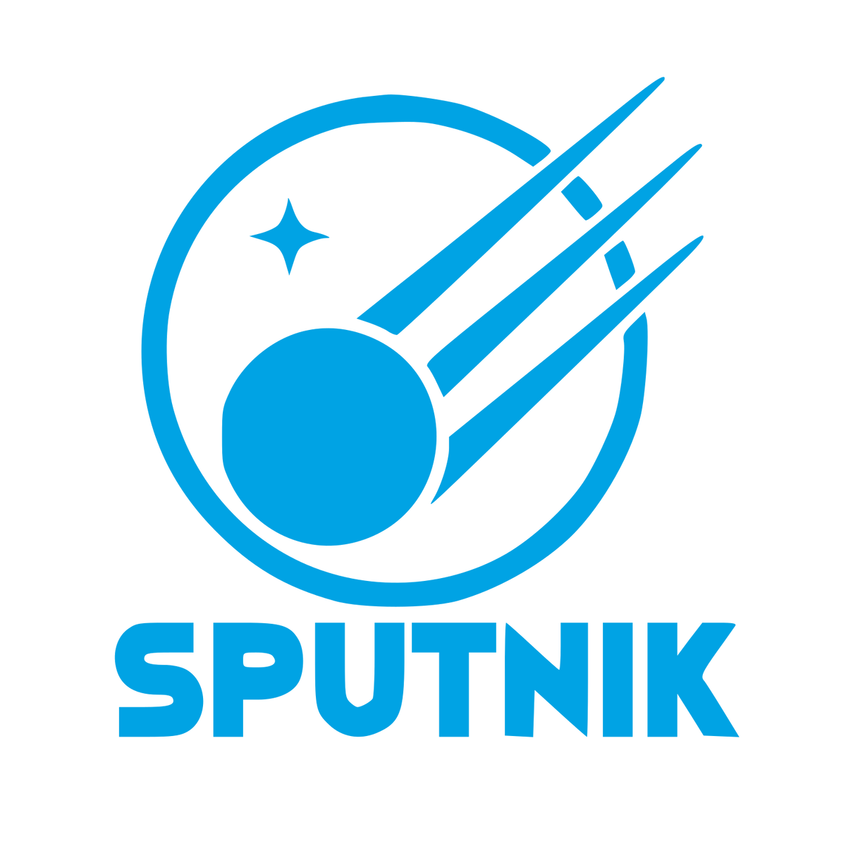 Sputnik Orbit Satellite Logo #00a3e4