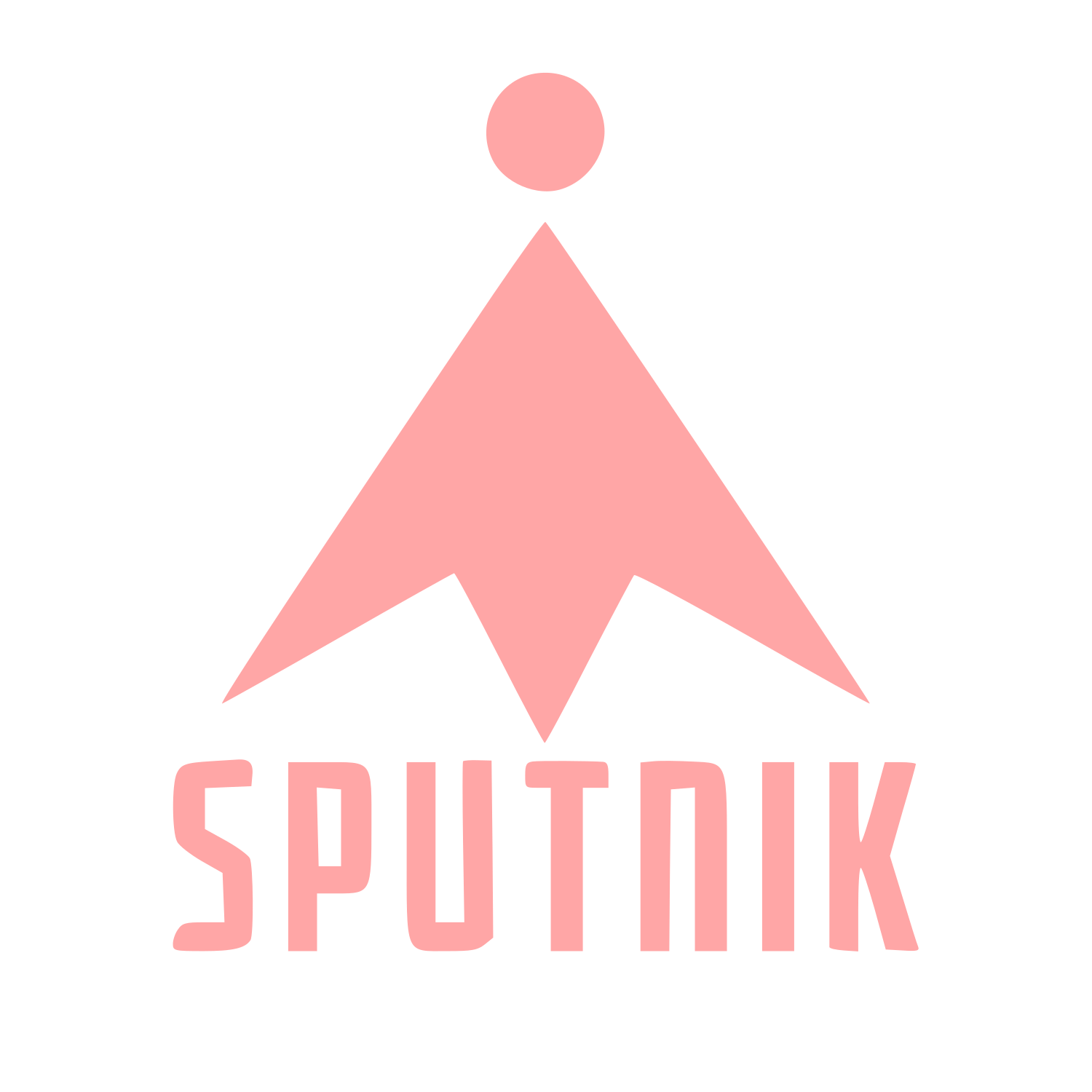 Sputnik Satellite Arrow Logo #ffa6a6