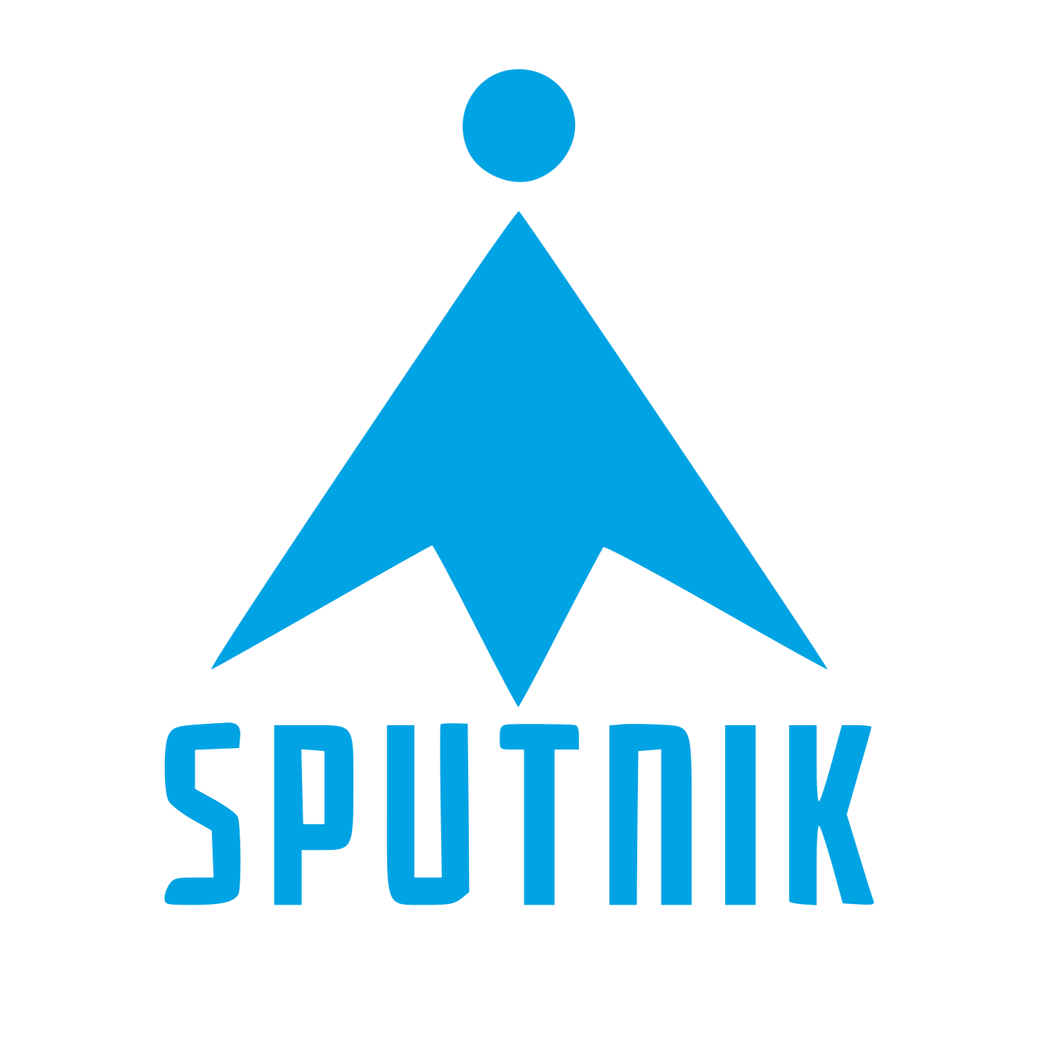 Sputnik Satellite Arrow Logo #00a3e4