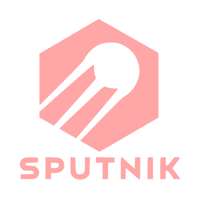 Sputnik Satellite Hexagon Logo #ffa6a6