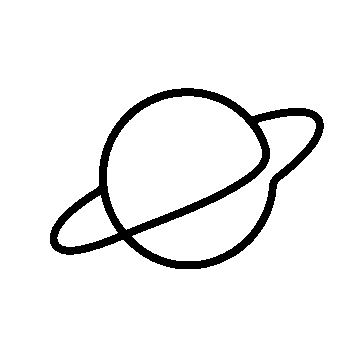 Monoline Saturn Planet Logo