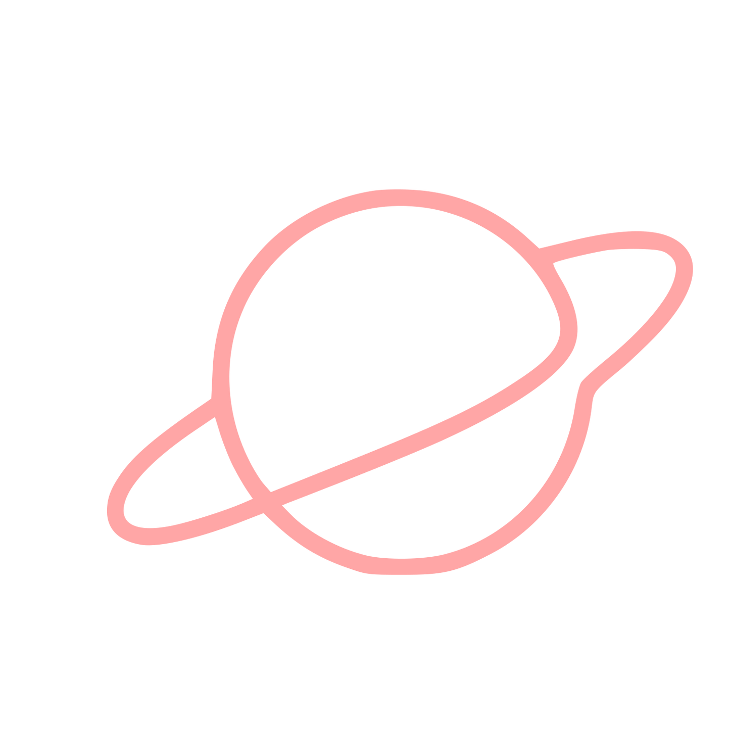 Monoline Saturn Planet Logo #ffa6a6