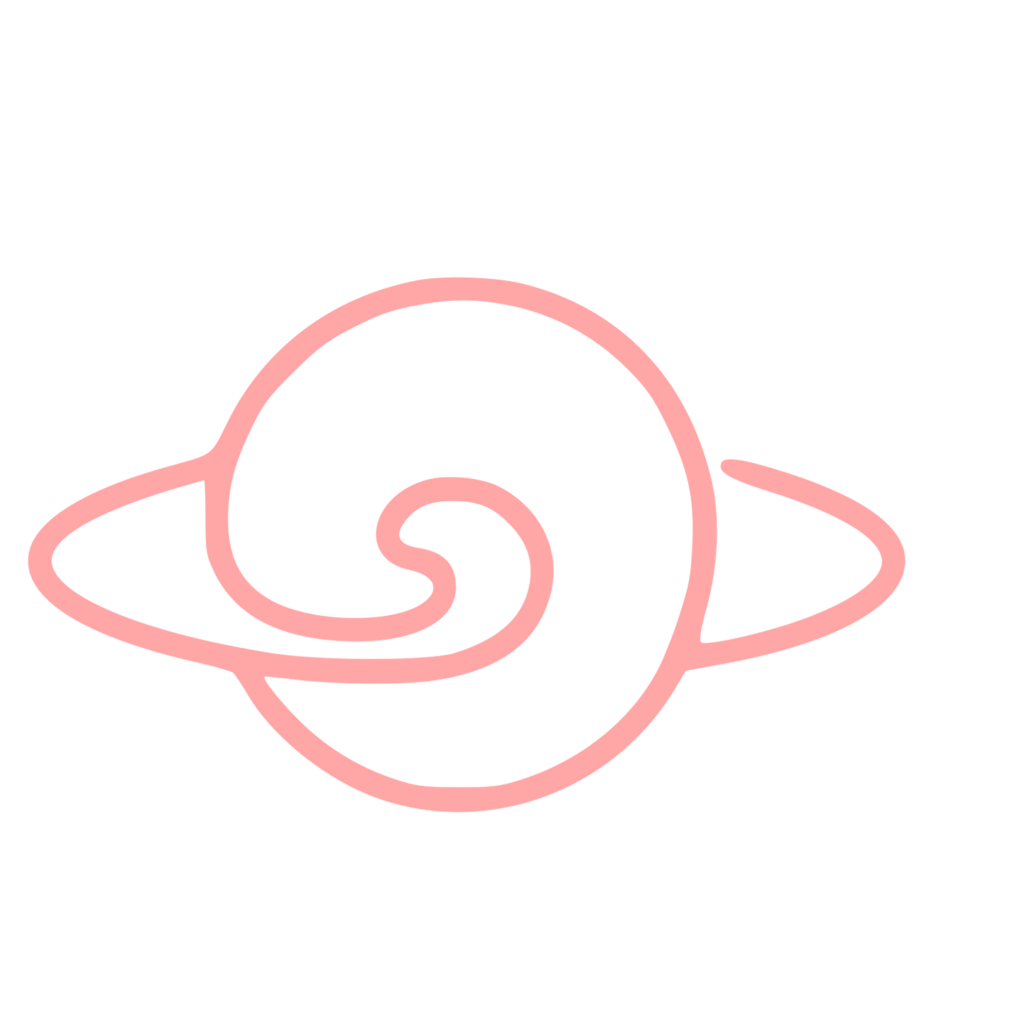 Monoline Saturn Spiral Logo #ffa6a6