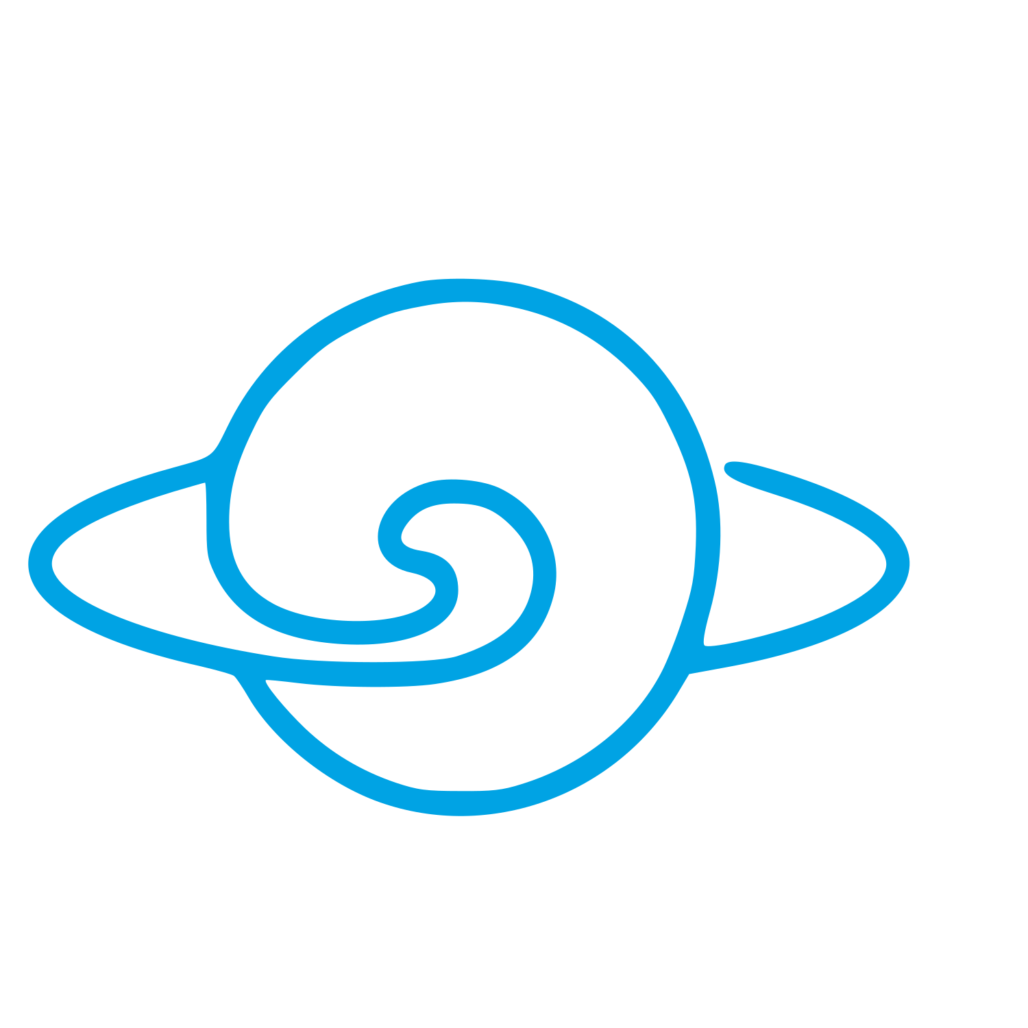 Monoline Saturn Spiral Logo #00a3e4