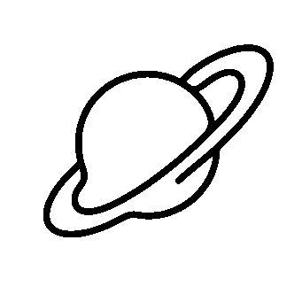 Monoline Saturn Planet Logo