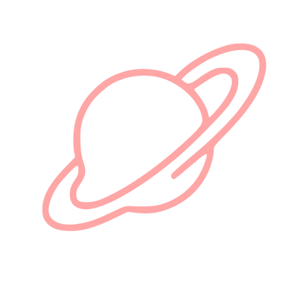Monoline Saturn Planet Logo #ffa6a6
