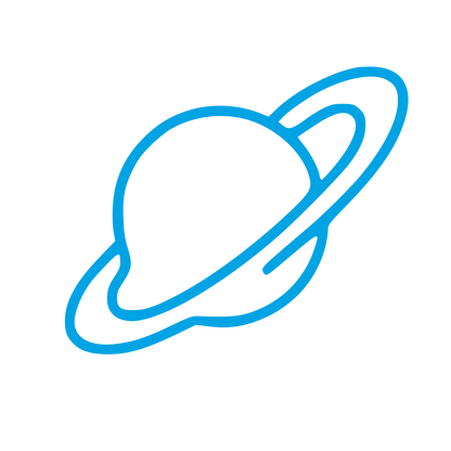 Monoline Saturn Planet Logo #00a3e4