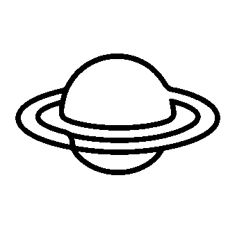 Monoline Saturn Planet Logo