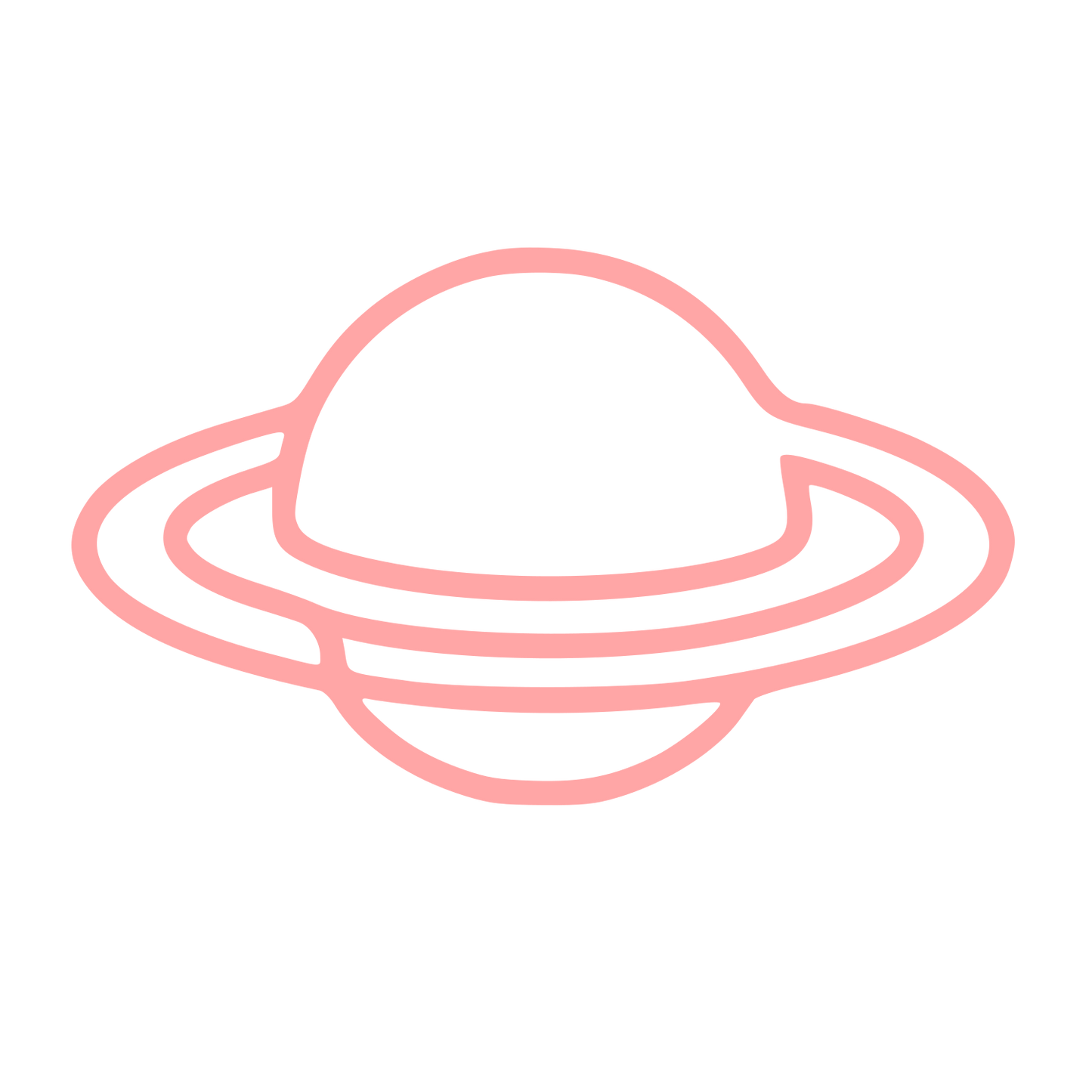 Monoline Saturn Planet Logo #ffa6a6