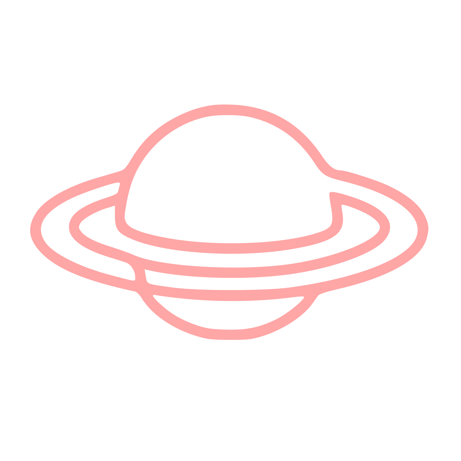 Monoline Saturn Planet Logo #ffa6a6