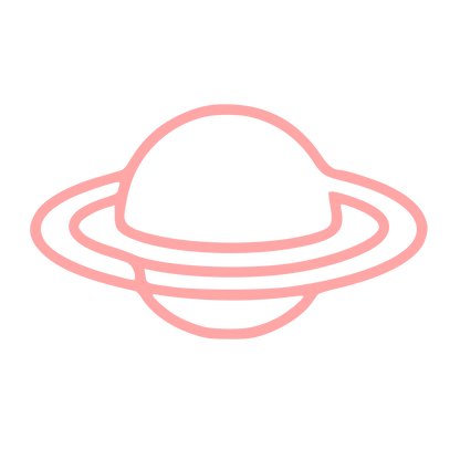 Monoline Saturn Planet Logo #ffa6a6