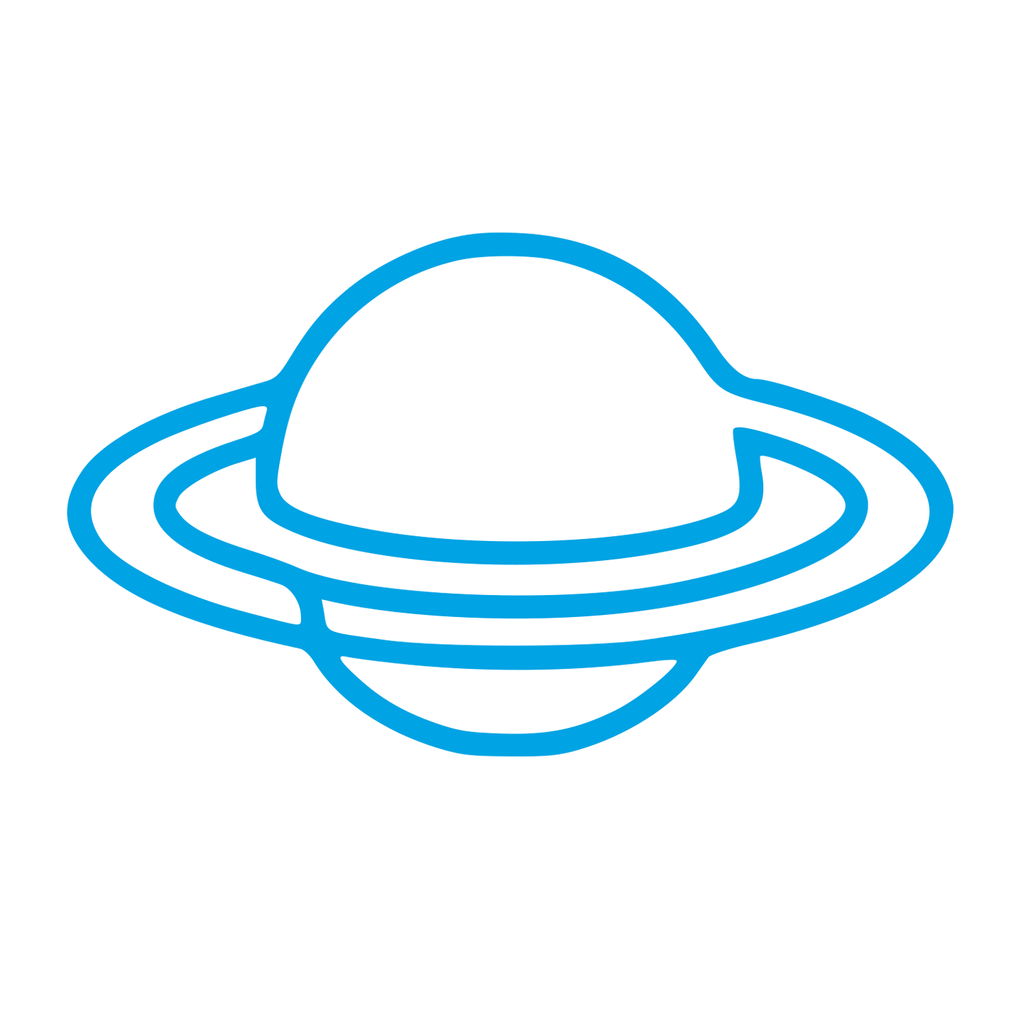 Monoline Saturn Planet Logo #00a3e4