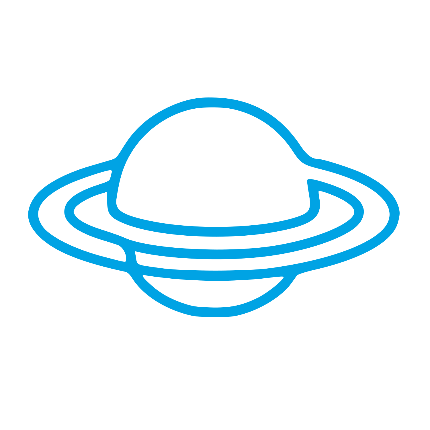 Monoline Saturn Planet Logo #00a3e4