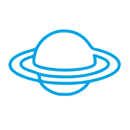 Monoline Saturn Planet Logo #00a3e4