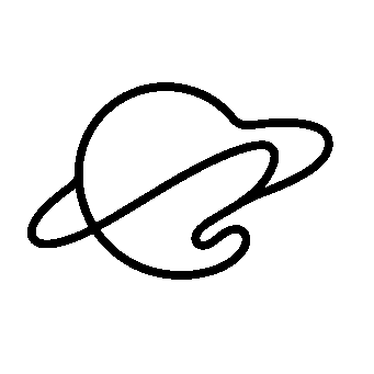 Monoline Saturn Planet Logo