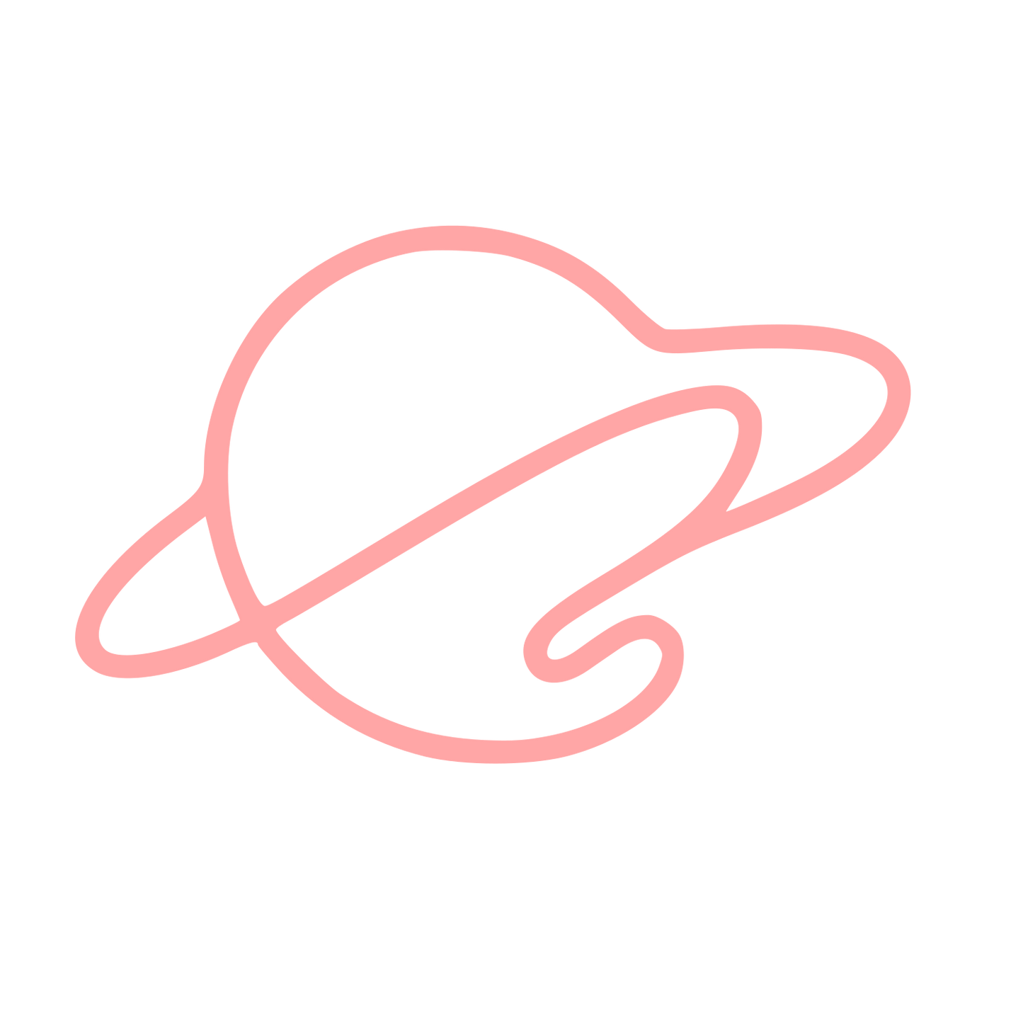 Monoline Saturn Planet Logo #ffa6a6