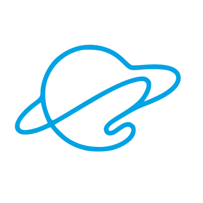 Monoline Saturn Planet Logo #00a3e4