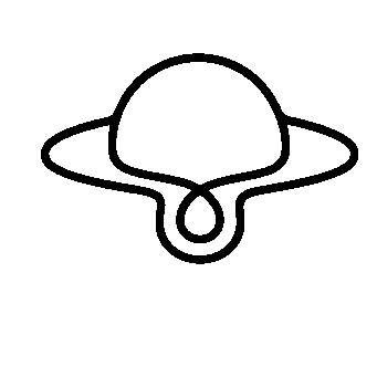 Monoline Saturn Planet Logo