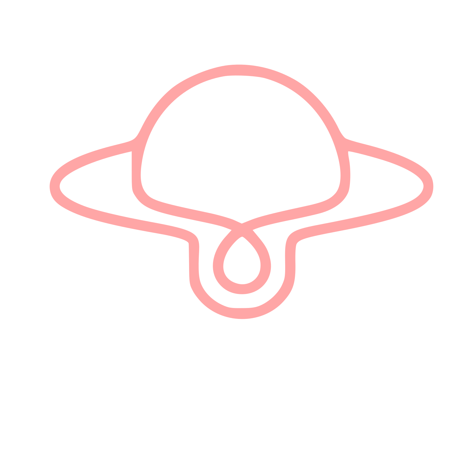 Monoline Saturn Planet Logo #ffa6a6