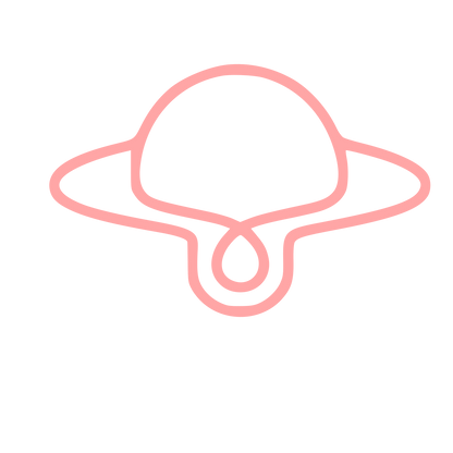 Monoline Saturn Planet Logo #ffa6a6