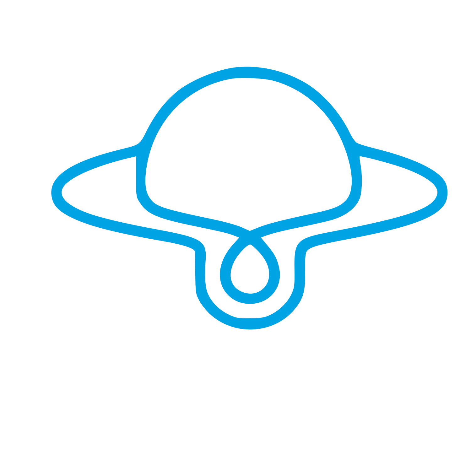 Monoline Saturn Planet Logo #00a3e4