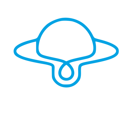 Monoline Saturn Planet Logo #00a3e4