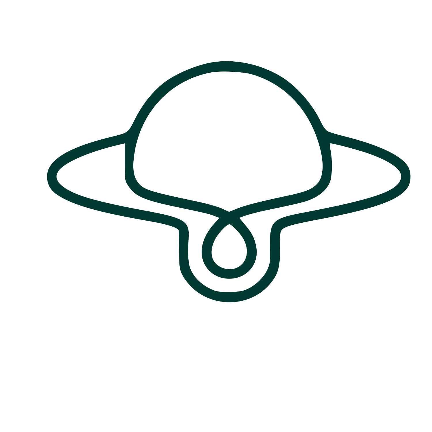 Monoline Saturn Planet Logo #003932