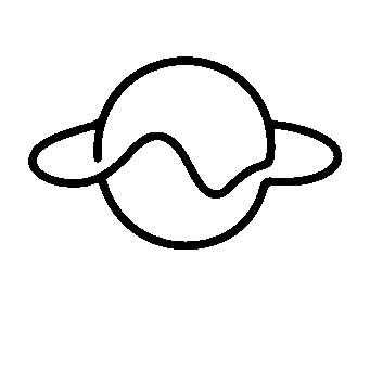 Monoline Saturn Planet Logo