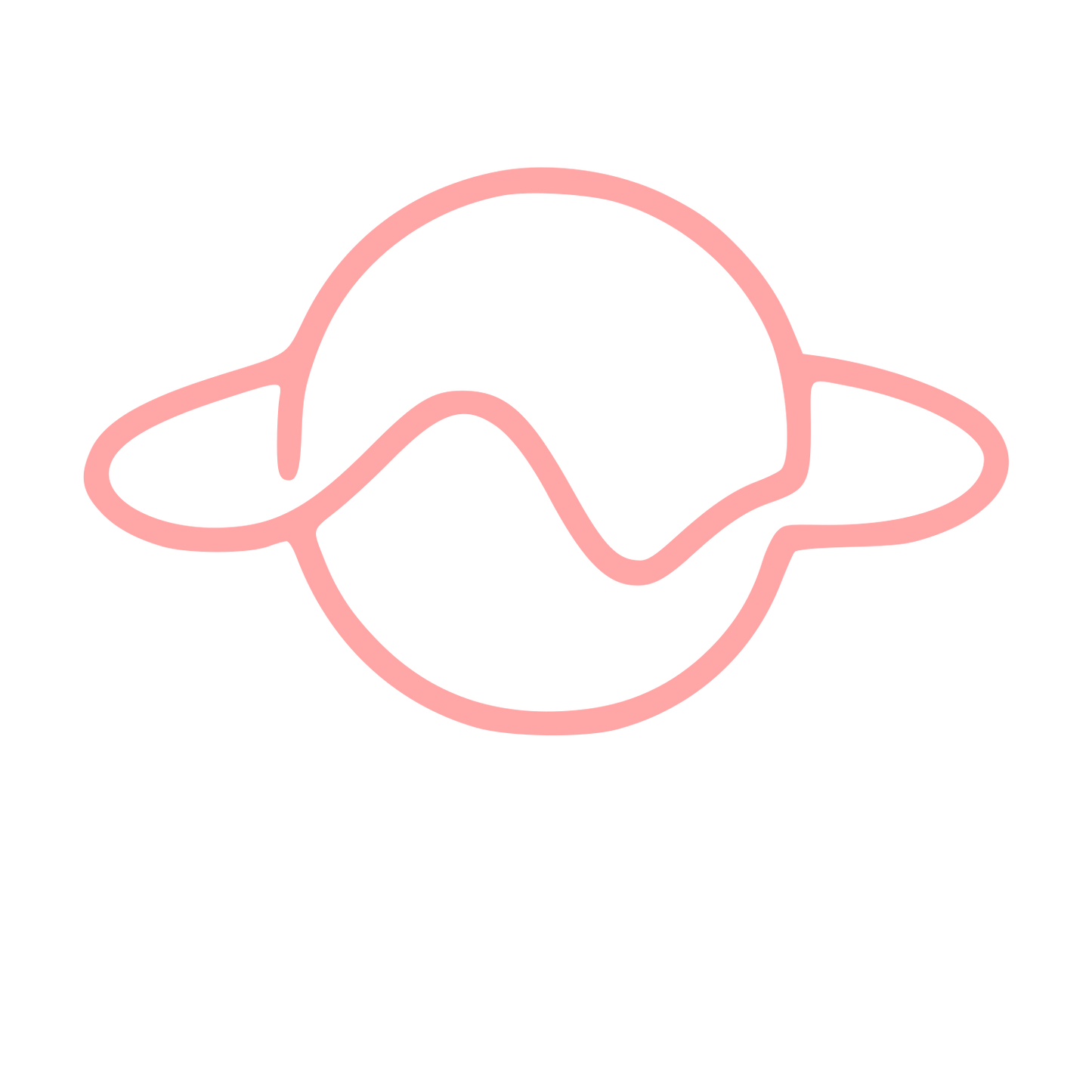 Monoline Saturn Planet Logo #ffa6a6