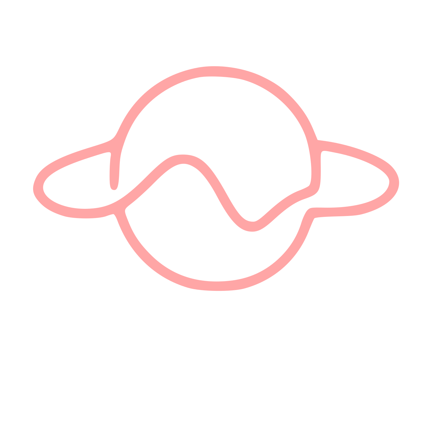 Monoline Saturn Planet Logo #ffa6a6