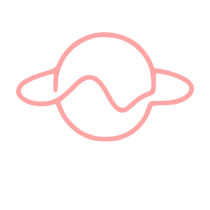 Monoline Saturn Planet Logo #ffa6a6