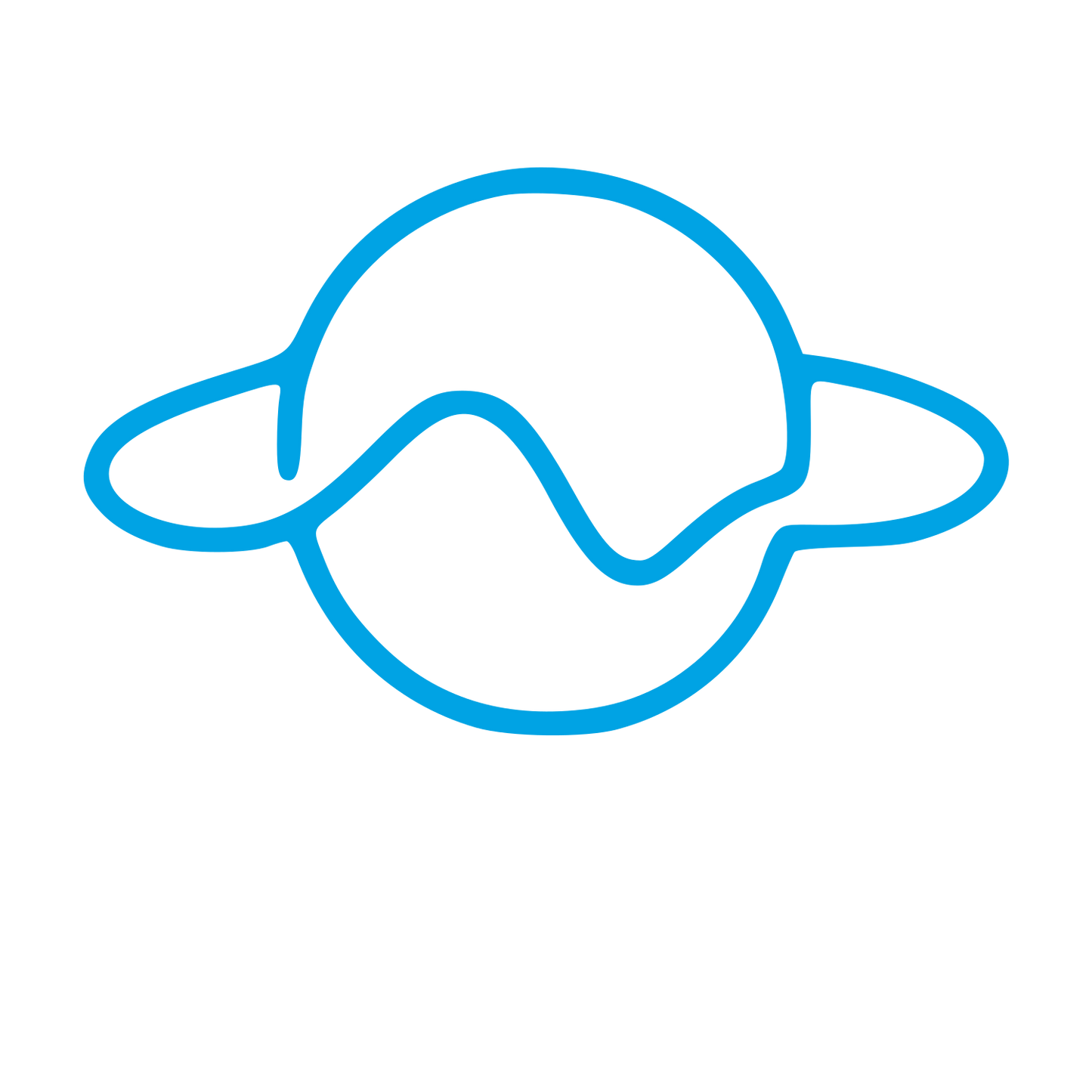 Monoline Saturn Planet Logo #00a3e4