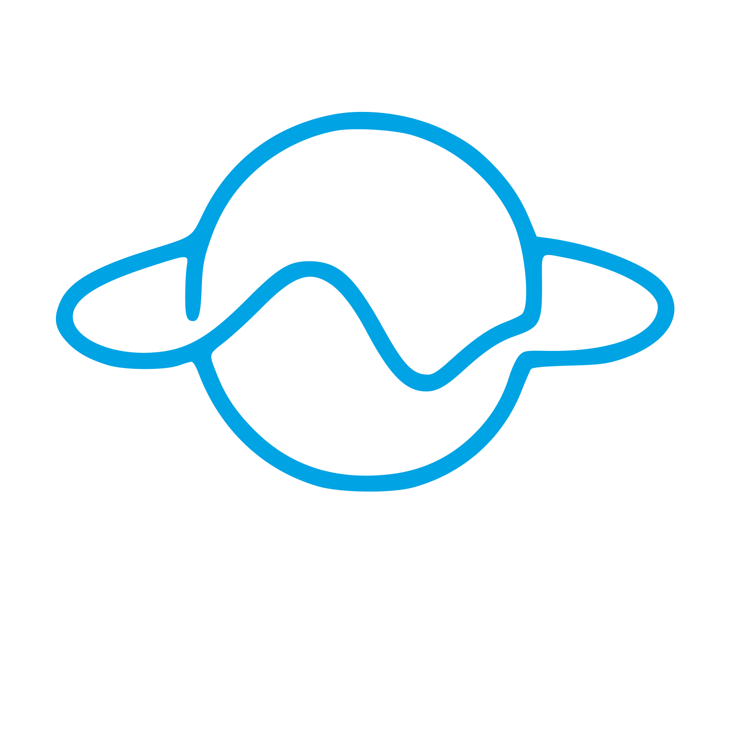 Monoline Saturn Planet Logo #00a3e4