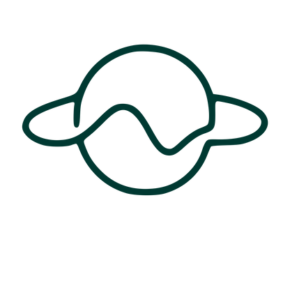 Monoline Saturn Planet Logo #003932