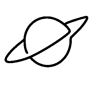 Monoline Saturn Planet Logo
