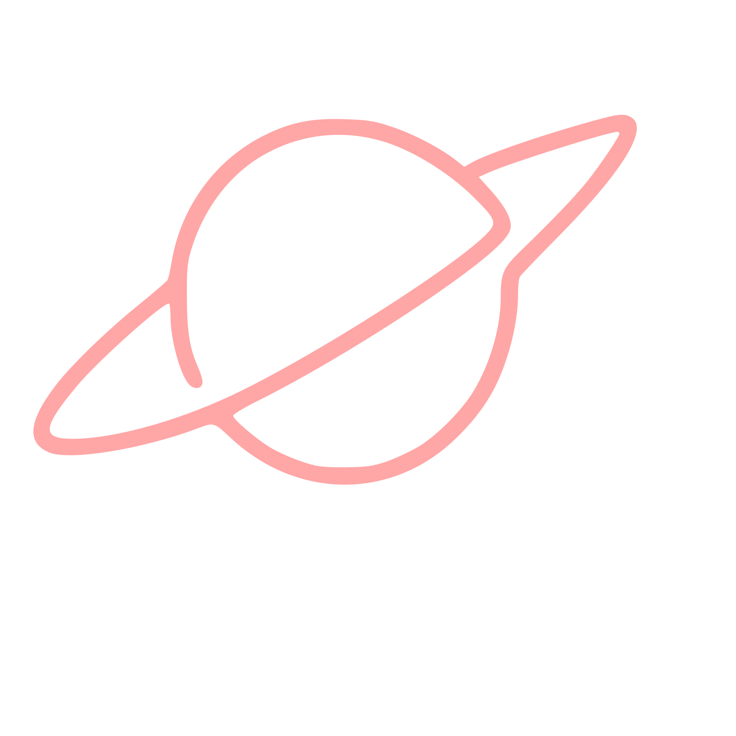 Monoline Saturn Planet Logo #ffa6a6