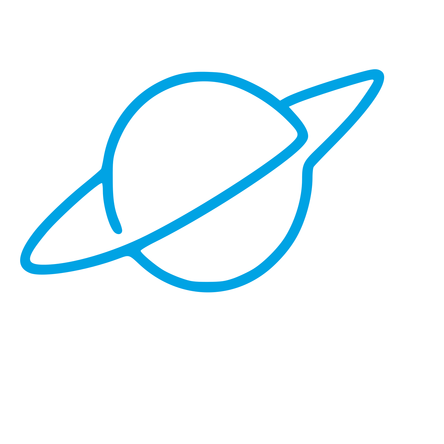 Monoline Saturn Planet Logo #00a3e4