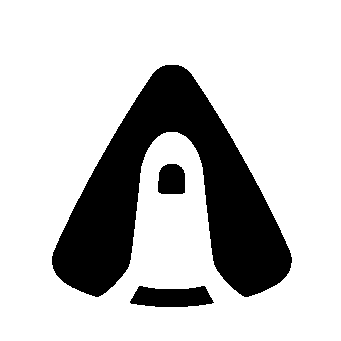 Rocket Capsule Negative Space Logo