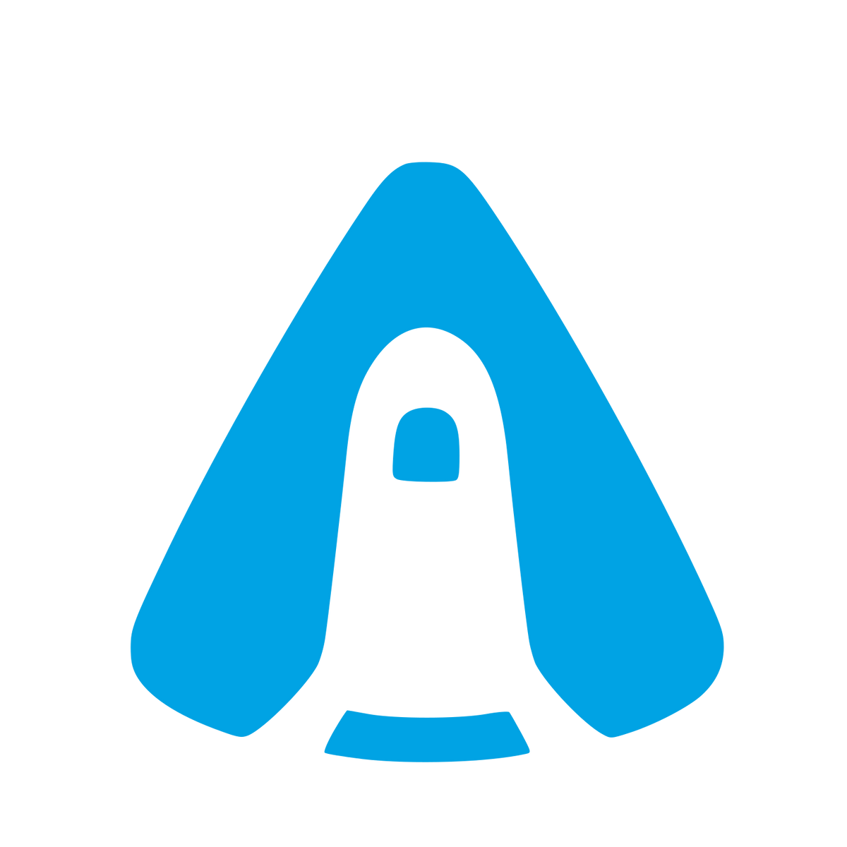 Rocket Capsule Negative Space Logo #00a3e4