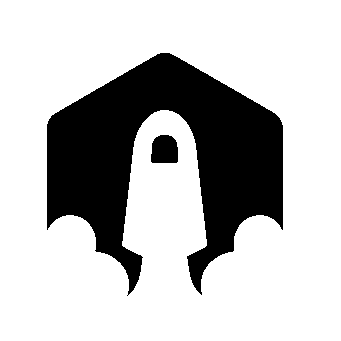 Rocket Launch Hexagon Logo