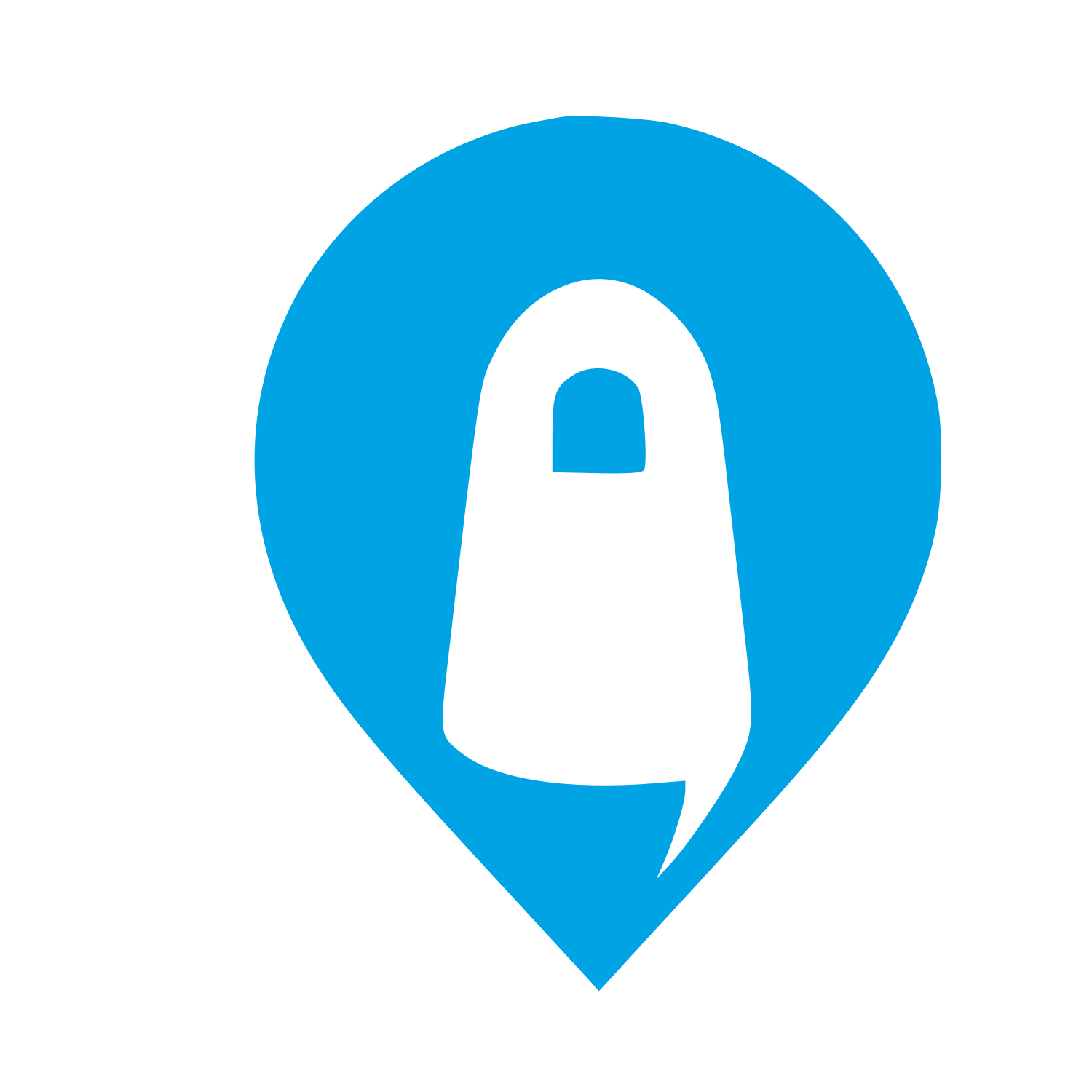 Ghost Map Pin Logo #00a3e4