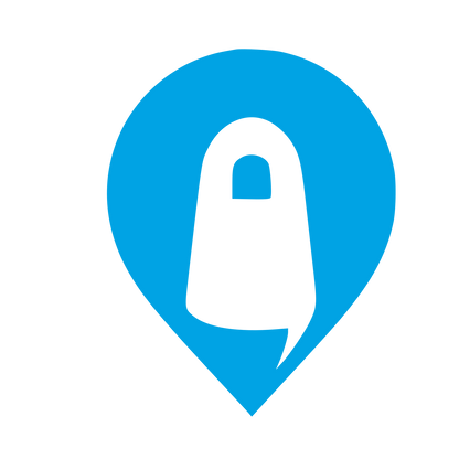 Ghost Map Pin Logo #00a3e4