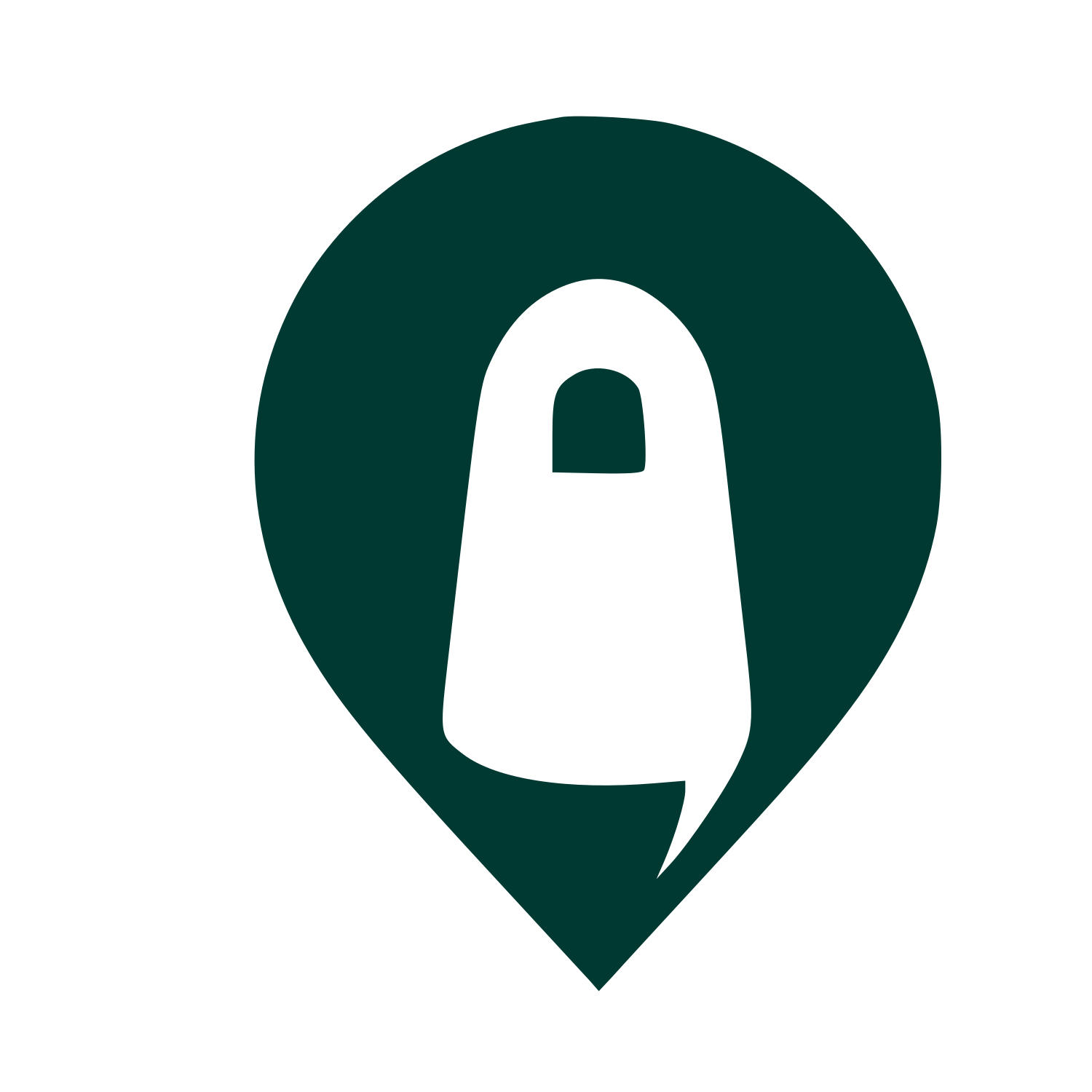 Ghost Map Pin Logo #003932