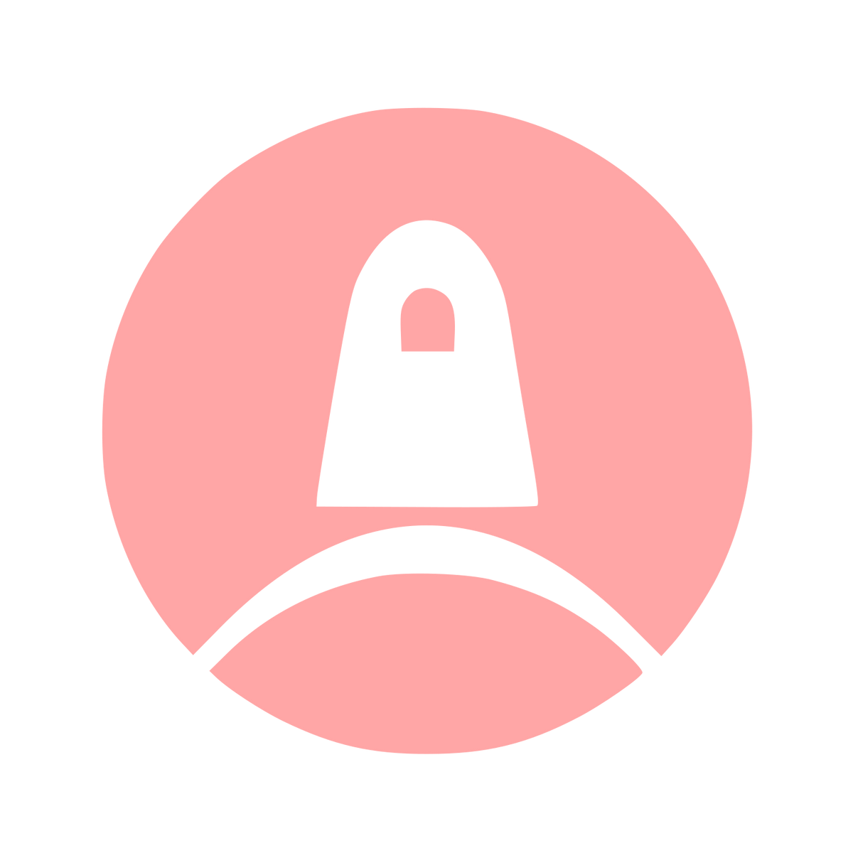 Space Capsule Negative Space Logo #ffa6a6