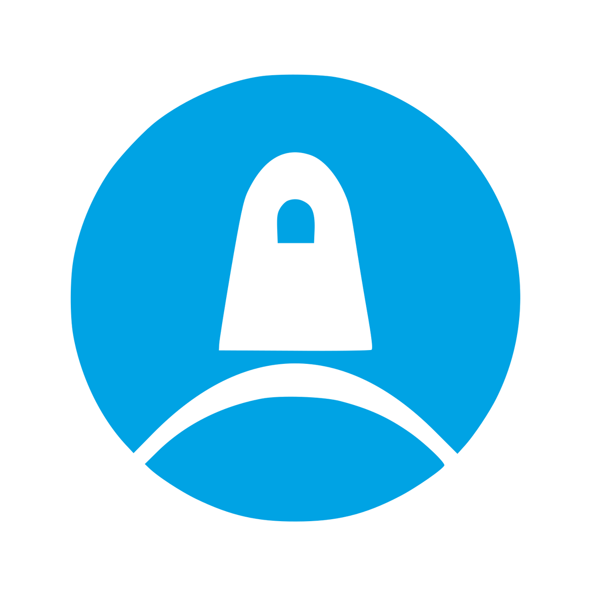 Space Capsule Negative Space Logo #00a3e4